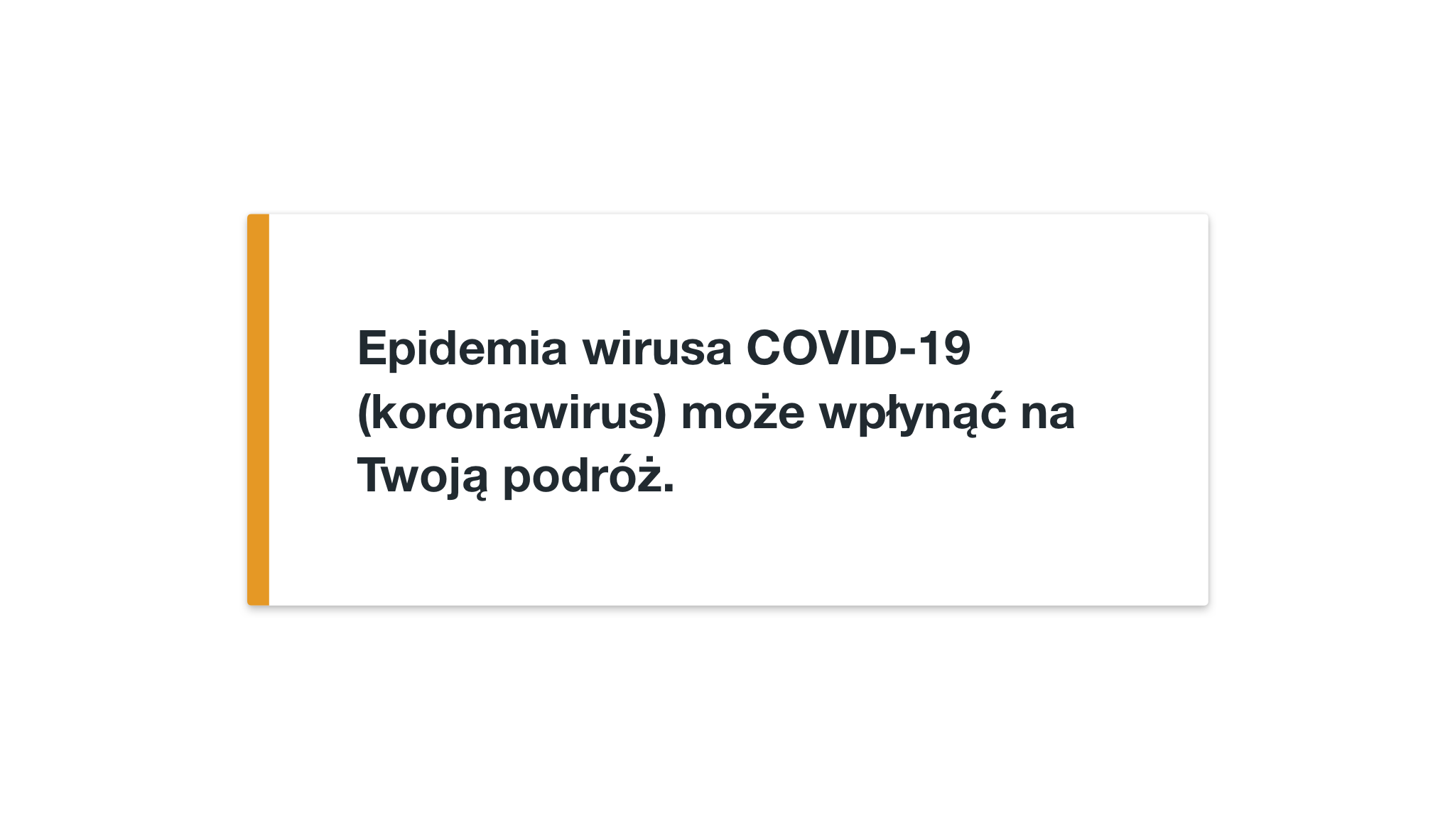 Covid-19 powiadomienia na KAYAK.pl