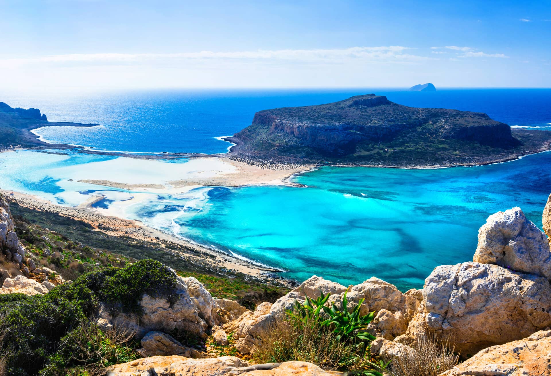 Zapierający dech w piersi krajobraz greckiej Krety.