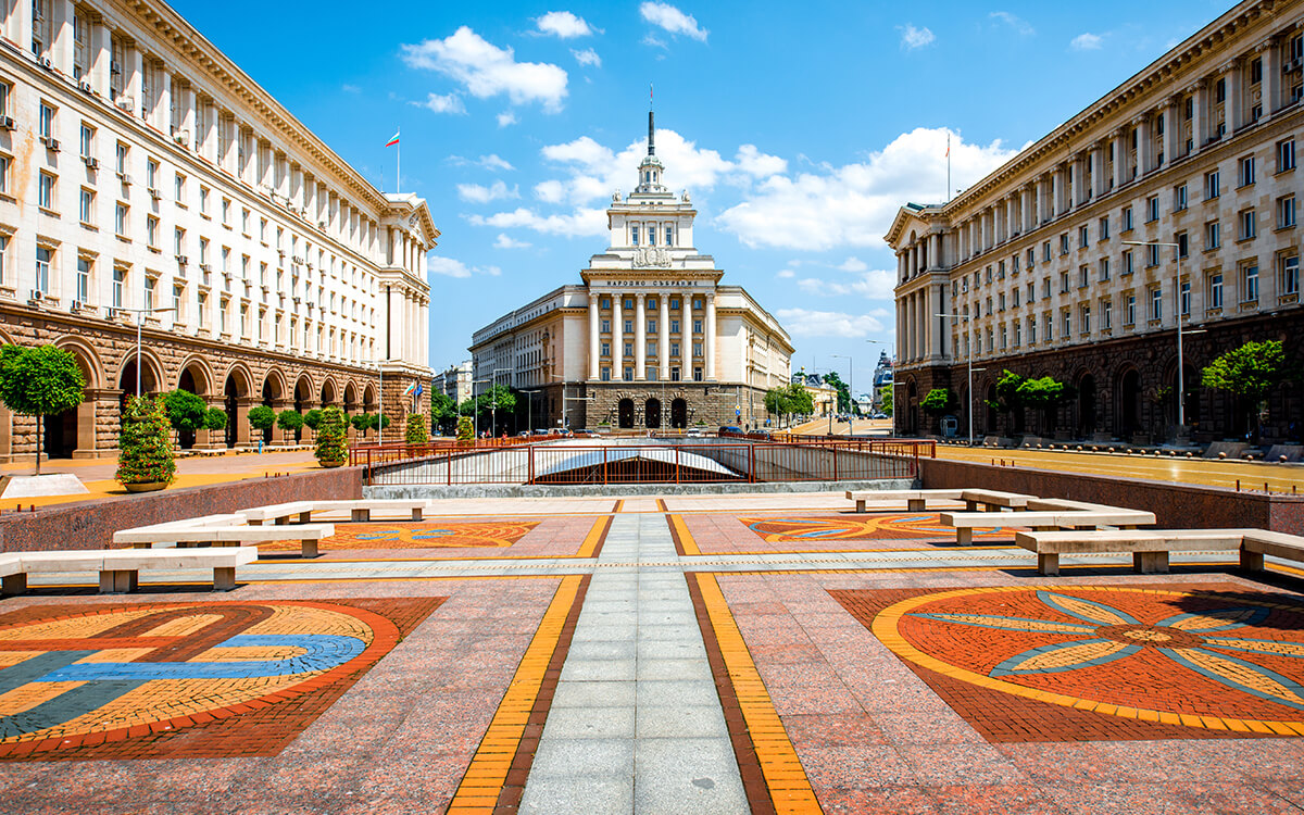 Widok na Parlament w Sofii