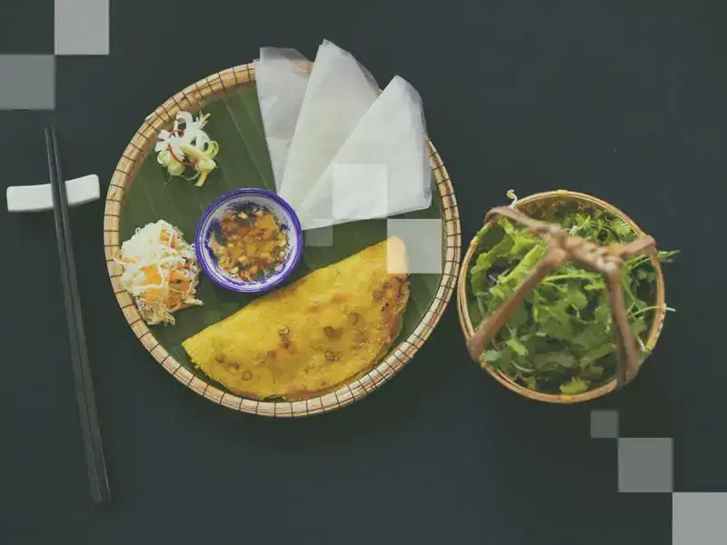 Typical traditional Vietnamese food Bánh xèo